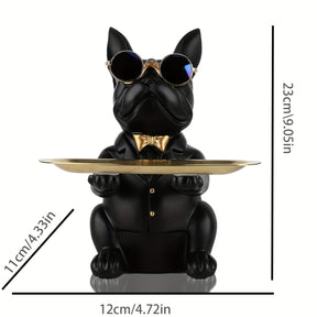 home & garden : Multifunctionele Bulldog Opbergstandbeeld - Marineblauw Zittend in van Pantino