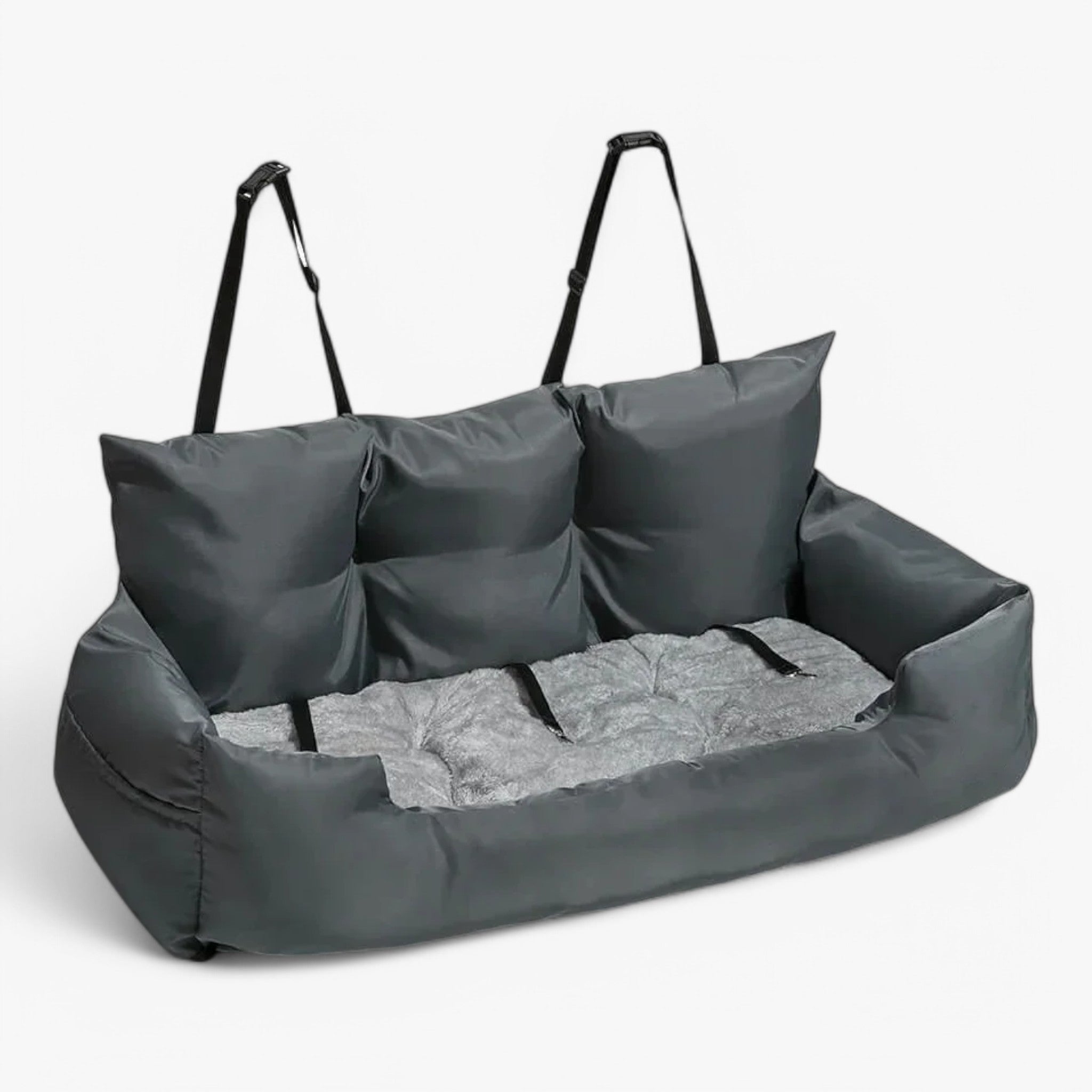pets : Luxe Hondenbed voor Auto Cozyride - Militair Groen in Donker Grijs van Pantino