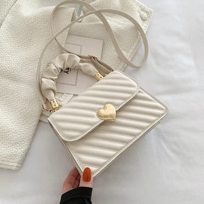 bags : Draagtas met Hart - Khaki in Wit van Pantino