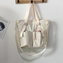 bags : Crossbody Tas Dames Zwart - Waterdicht Grote Capaciteit - Oxford Stof in Wit van Pantino