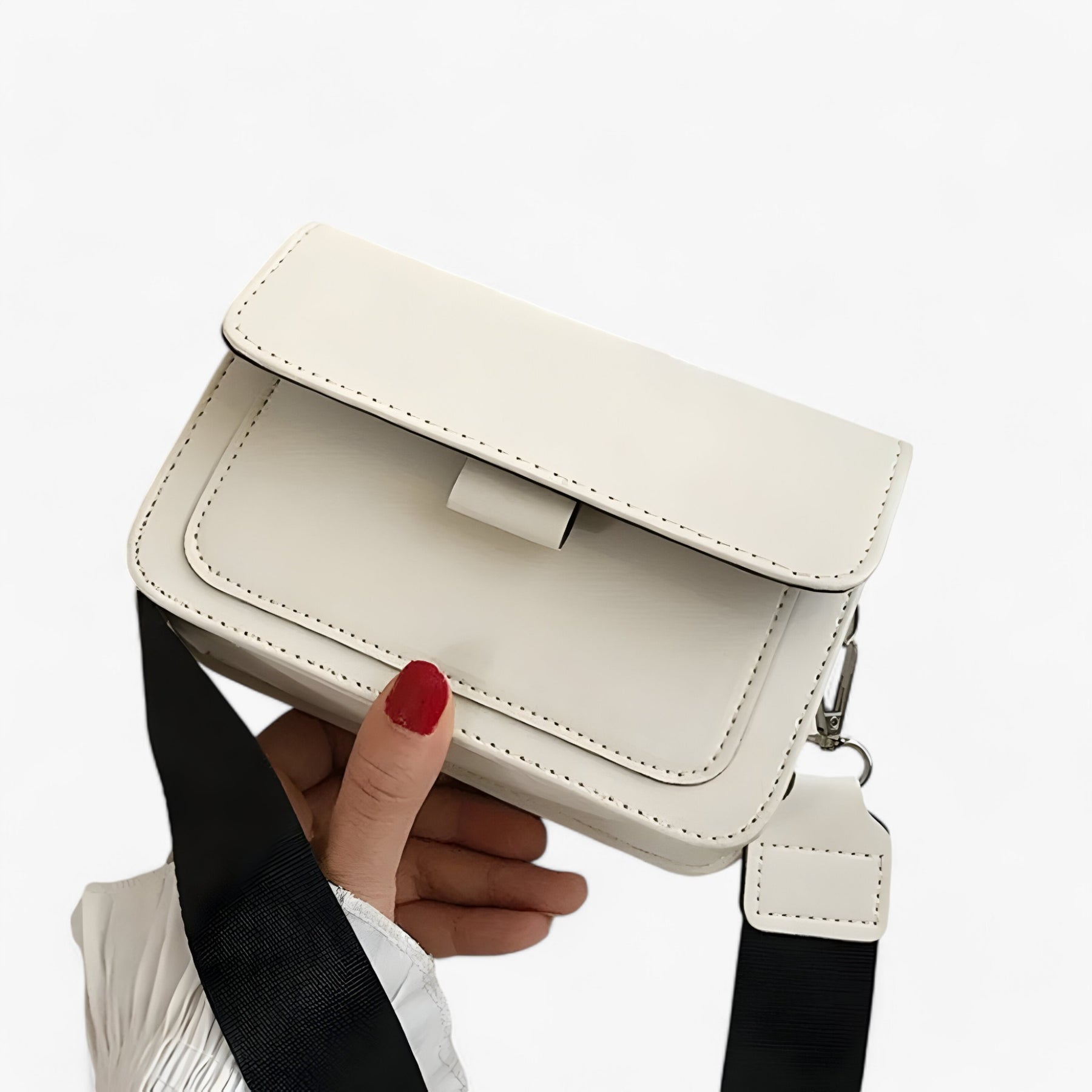 bags : Retro Schoudertas Dames Groen - Klassieke Charme - Imitatieleer in Wit van Pantino