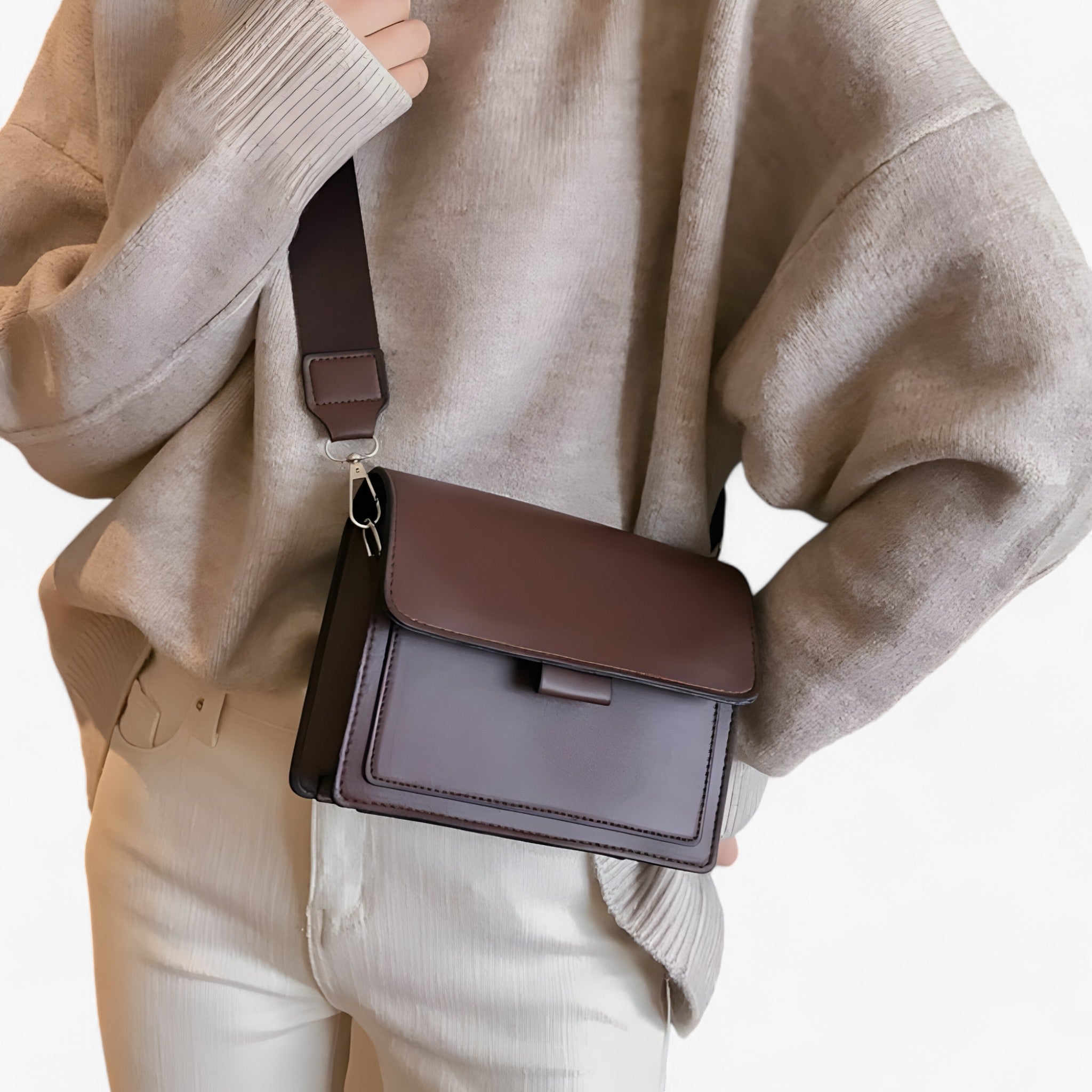 bags : Retro Schoudertas Dames Groen - Klassieke Charme - Imitatieleer in Bruin van Pantino