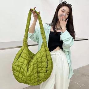 bags : Trendy Puffy Sling Bag voor Vrouwen - Paars Groot in Groen groot van Pantino