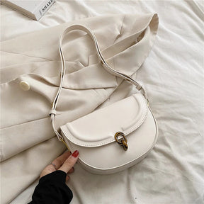 bags : Mini Schoudertas Dames - Klepsluiting Gladde Textuur - PU-Leer in Wit van Pantino