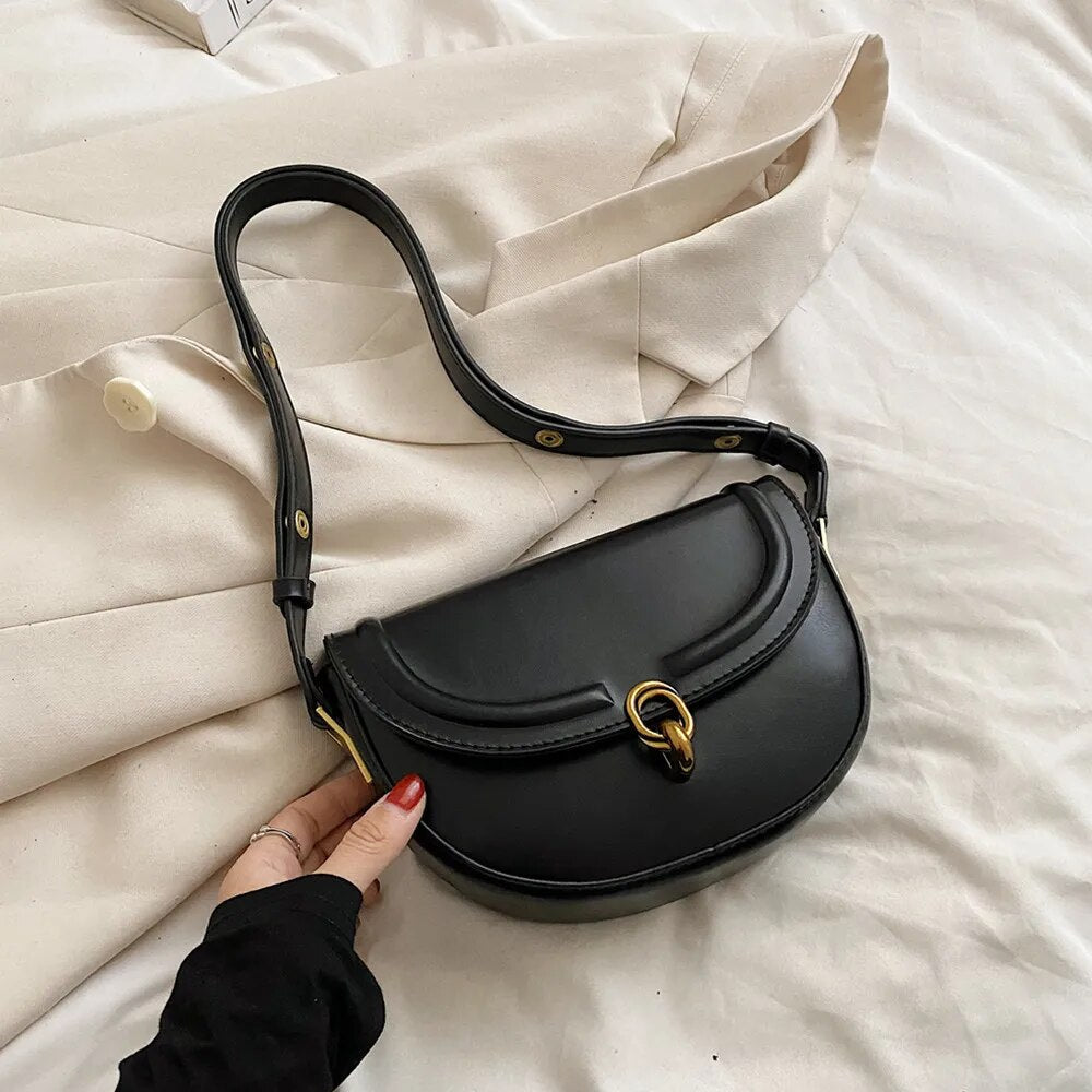 bags : Mini Schoudertas Dames - Klepsluiting Gladde Textuur - PU-Leer in Zwart van Pantino