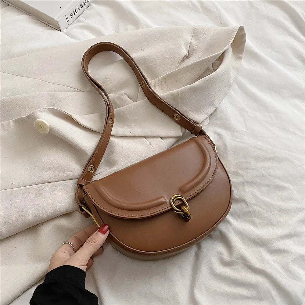 bags : Mini Schoudertas Dames - Klepsluiting Gladde Textuur - PU-Leer in Khaki donker van Pantino