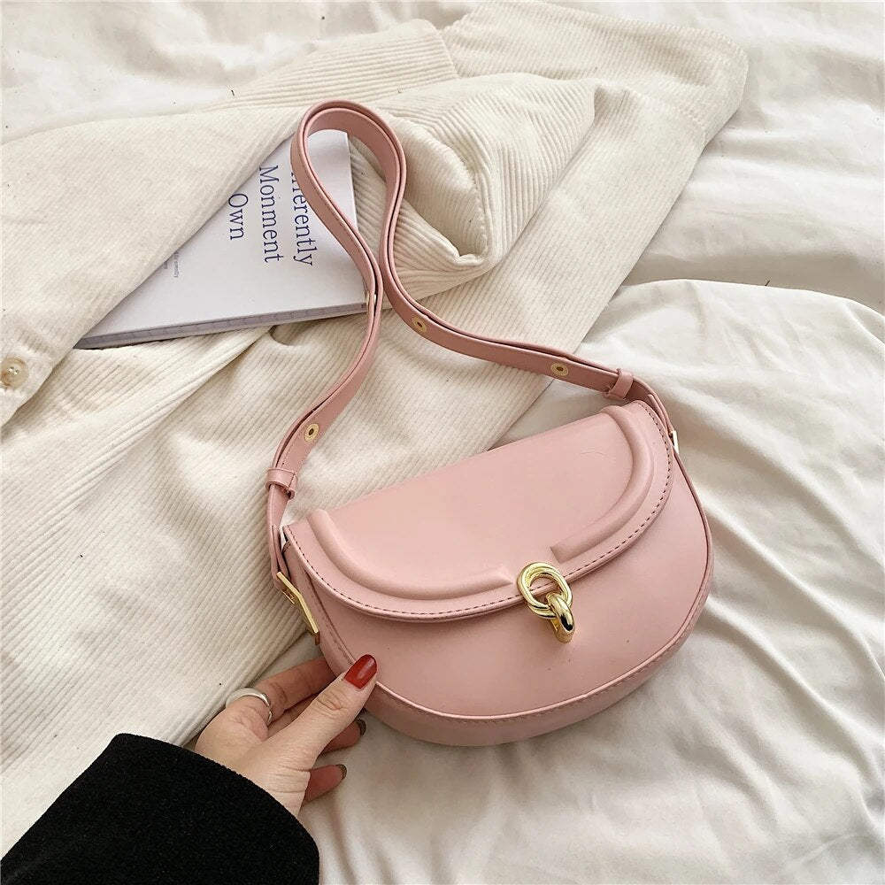 bags : Mini Schoudertas Dames - Klepsluiting Gladde Textuur - PU-Leer in Roze van Pantino