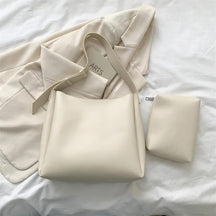 bags : Draagtas Dames - Grote Capaciteit Brede Riem - PU-Leer in Beige van Pantino