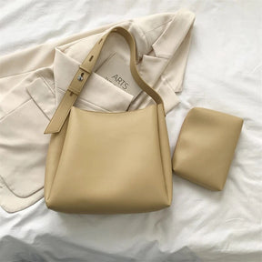 bags : Draagtas Dames - Grote Capaciteit Brede Riem - PU-Leer in Khaki van Pantino
