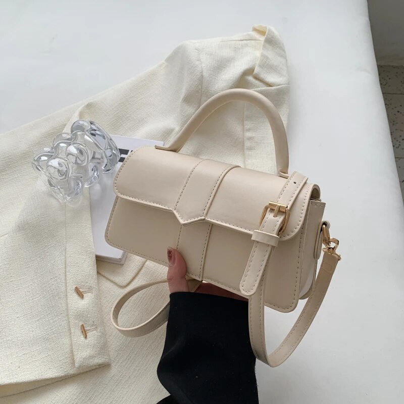bags : Schoudertas Dames Zwart - Slank Lichtgewicht Design - PU-Leer in Wit van Pantino
