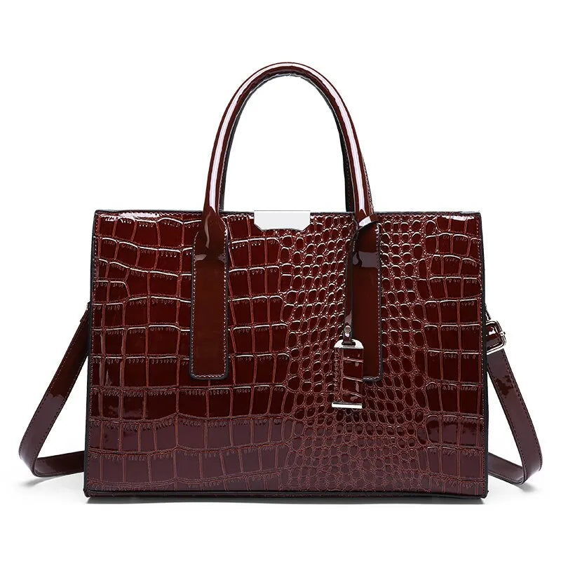 bags : Tas met Krokodillenprint Dames - Bruin in Bruin van Pantino