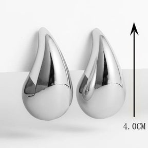 Earrings : Oorbellen Goud - SparkleAura - Met Druppel in Zilver 4cm van Pantino