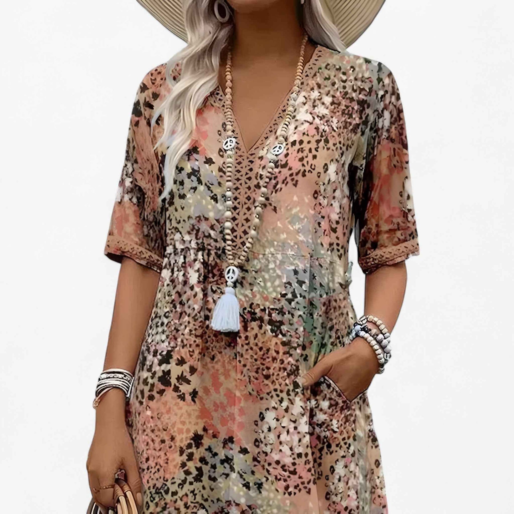 Dresses : Dames Elegante Zomerse Gebloemde Midi Jurk voor Ceremonies en Speciale Gelegenheden in van Pantino