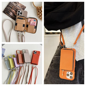 Phone Case : Crossbody Case Dames - Oranje in van Pantino