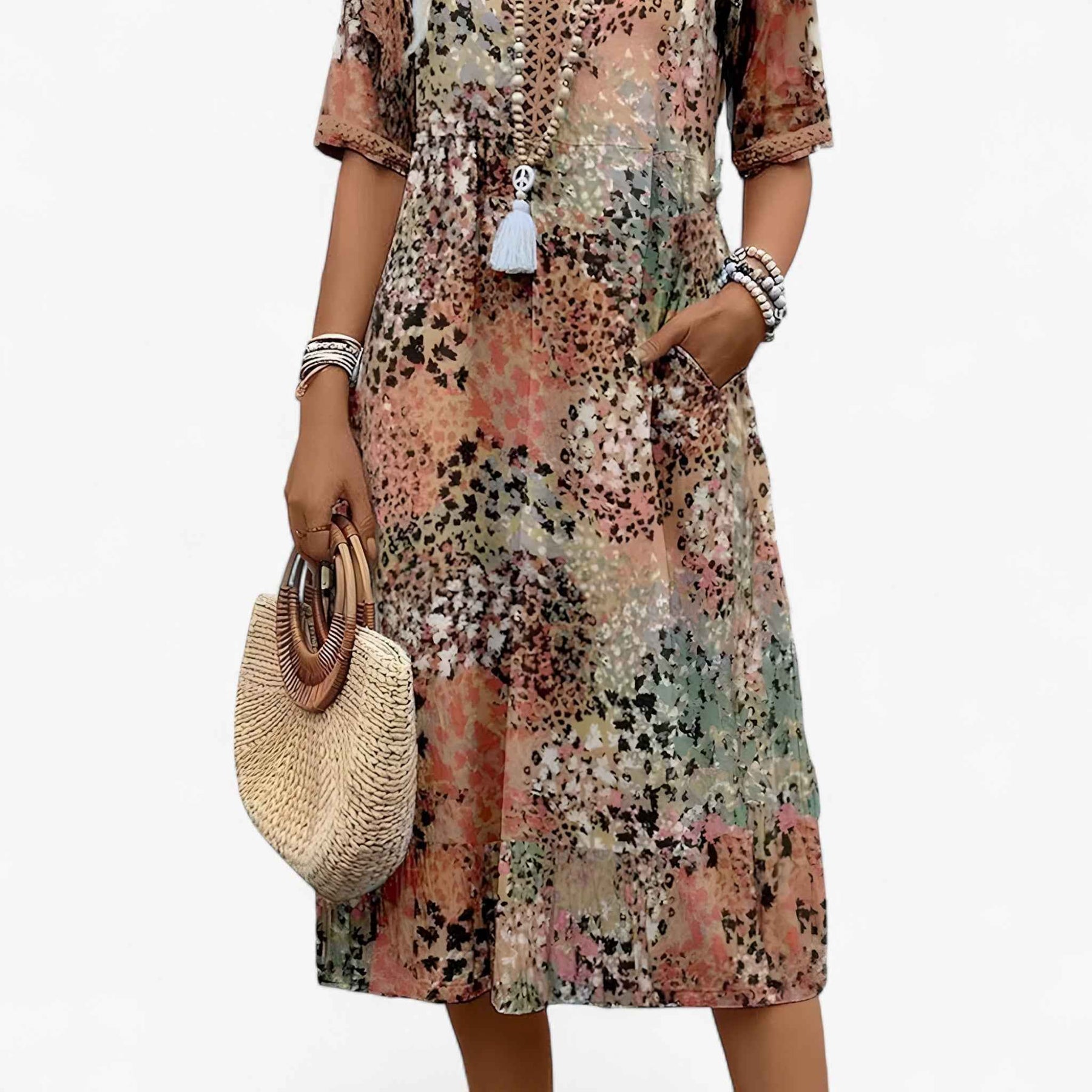 Dresses : Dames Elegante Zomerse Gebloemde Midi Jurk voor Ceremonies en Speciale Gelegenheden in van Pantino