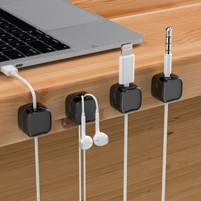 gadgets : Kabelhouder Set Zwart 6 Stuks - Anti-Kabelrommel Bureau - Siliconen in van Pantino