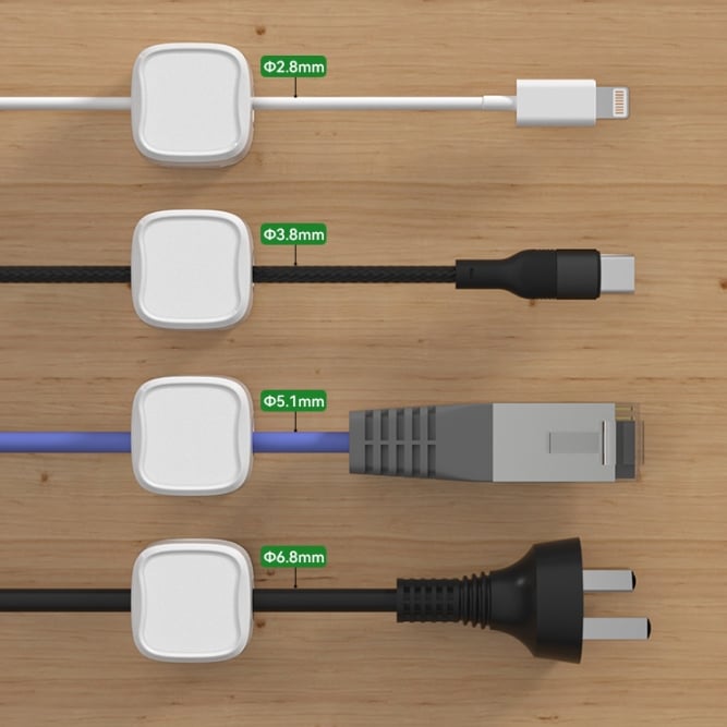 gadgets : Kabelhouder Set Zwart 6 Stuks - Anti-Kabelrommel Bureau - Siliconen in van Pantino