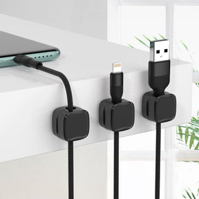 gadgets : Kabelhouder Set Zwart 6 Stuks - Anti-Kabelrommel Bureau - Siliconen in van Pantino