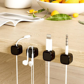 gadgets : Kabelhouder Set Zwart 6 Stuks - Anti-Kabelrommel Bureau - Siliconen in van Pantino