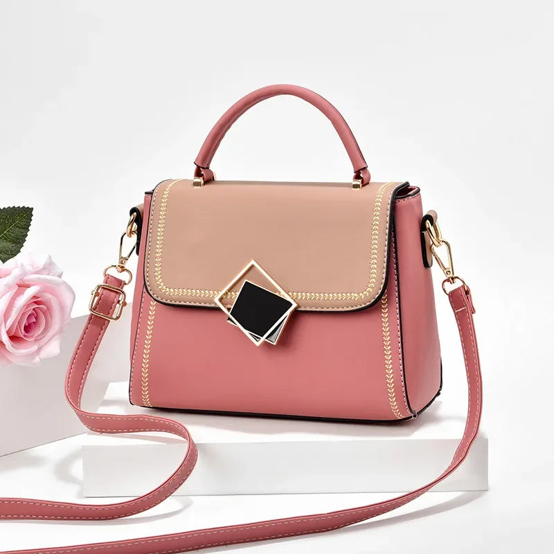 bags : Schoudertas Dames - Kleurblokken Geometrische Gesp Design - PU-Leer in Rosa van Pantino