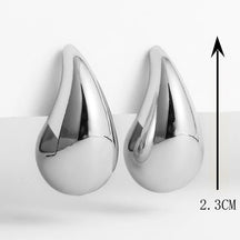 Earrings : Oorbellen Goud - SparkleAura - Met Druppel in Zilver 2.3cm van Pantino