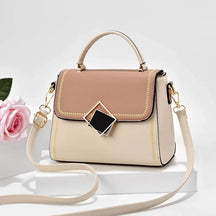 bags : Schoudertas Dames - Kleurblokken Geometrische Gesp Design - PU-Leer in Beige van Pantino