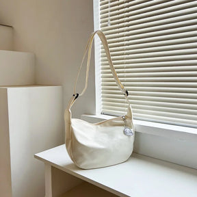 bags : Schoudertas Dames Paars - Harajuku Stijl - Canvas in Beige van Pantino