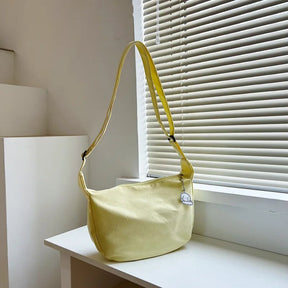 bags : Schoudertas Dames Paars - Harajuku Stijl - Canvas in Geel van Pantino