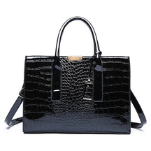 bags : Tas met Krokodillenprint Dames - Bruin in Zwart van Pantino