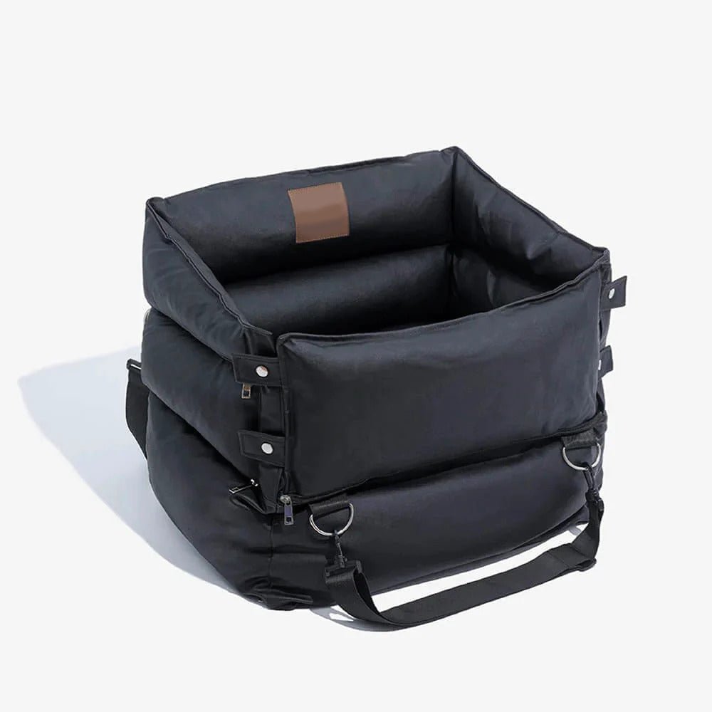 pets : Draagbare Honden Reismand Donkergrijs - Veilig Comfortabel Reizen - Polyester in Lederlook Zwart van Pantino