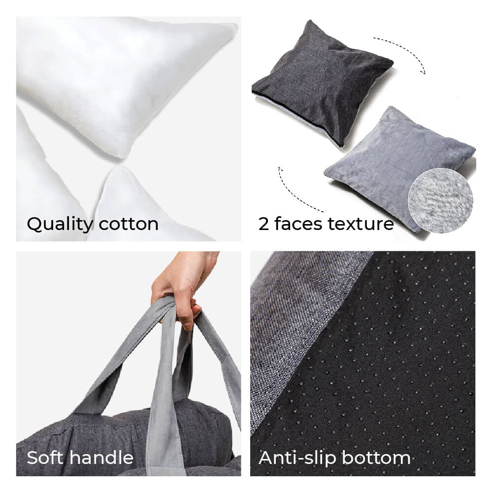 pets : Draagbare Honden Reismand Donkergrijs - Veilig Comfortabel Reizen - Polyester in van Pantino