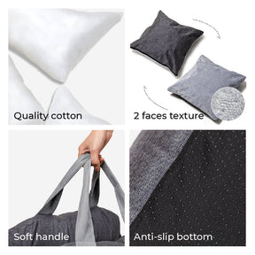 pets : Draagbare Honden Reismand Donkergrijs - Veilig Comfortabel Reizen - Polyester in van Pantino