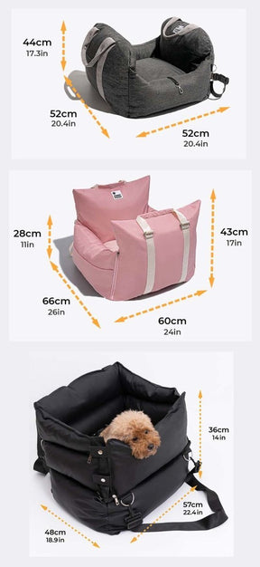 pets : Draagbare Honden Reismand Donkergrijs - Veilig Comfortabel Reizen - Polyester in van Pantino