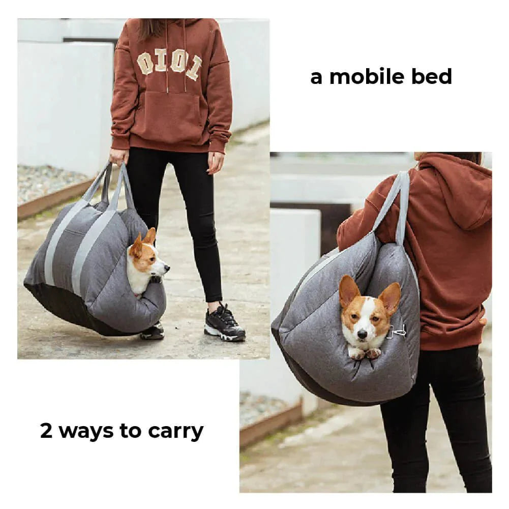 pets : Draagbare Honden Reismand Donkergrijs - Veilig Comfortabel Reizen - Polyester in van Pantino