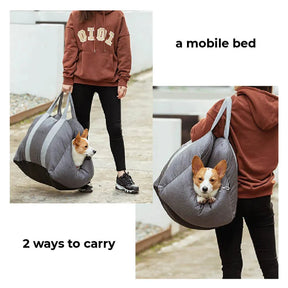 pets : Draagbare Honden Reismand Donkergrijs - Veilig Comfortabel Reizen - Polyester in van Pantino