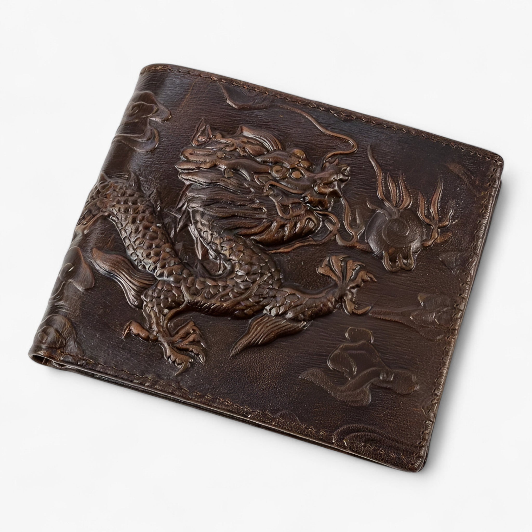 bags : Heren Bifold Portemonnee Zwart Leer - Vintage & Du duurzame RFID Bescherming in dragon-heng van Pantino