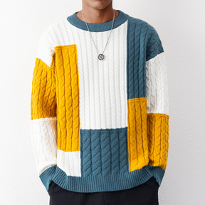 Sweater : Trui Heren Blauw - Gestreept in van Pantino