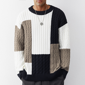 Sweater : Trui Heren Blauw - Gestreept in van Pantino