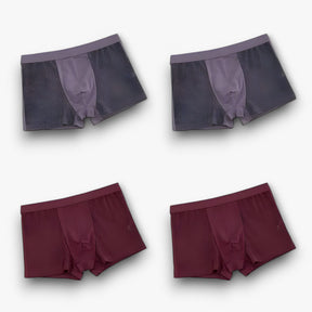 Men's Boxer Briefs : Broek Heren Zwart - Klassieke Boxerbroek - Herenboxerstijl voor een Moeiteloze Aantrekkingskracht (4+4 Gratis) in 2 grijs 2 paars van Pantino