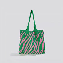 bags : ZeBra - Stijlvolle Tas Dames 4 Cm - Groen-Roze in Groen-roze van Pantino