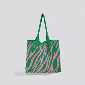 bags : ZeBra - Stijlvolle Tas Dames 4 Cm - Groen-Roze in Groen-roze van Pantino