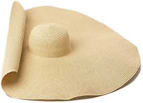 Sun Hat : Gele Dames Stro Zonnehoed met Brede Rand – Stijlvol & Beschermend voor Zomer & Strand in Beige One size van Pantino