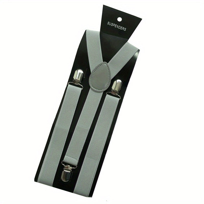 Suspenders : Heren Bretels met 3 Stevige Clips voor Broeken en Pantalons - Zwart in Grijs van Pantino