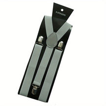 Suspenders : Heren Bretels met 3 Stevige Clips voor Broeken en Pantalons - Zwart in Grijs van Pantino