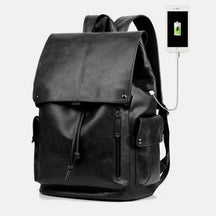 bags : Rugzak Heren Zwart - Waterdichte Herenrugzak met Opladen Via USB - Geschikt voor een Laptop van 13,3 Inch in Black van Pantino