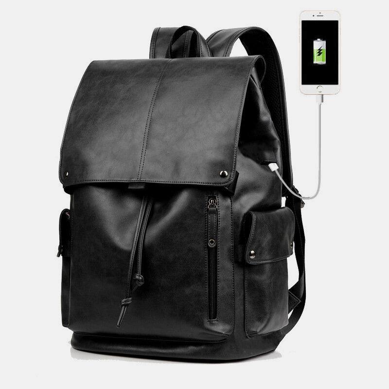 bags : Rugzak Heren Zwart - Waterdichte Herenrugzak met Opladen Via USB - Geschikt voor een Laptop van 13,3 Inch in Black van Pantino