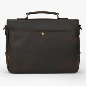 bags : Leren Laptoptas met Schouderband Leer - Donkerbruin in van Pantino