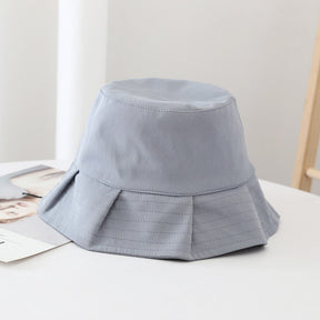 Bucket Hat : Zomer Solid Bucket Hat - Geel in Blauw van Pantino