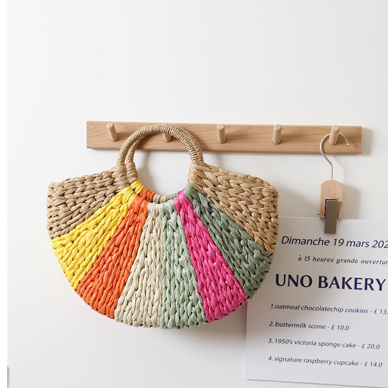 bags : Strandtas Beige - Strandvakantie Regenboog in Koffie van Pantino