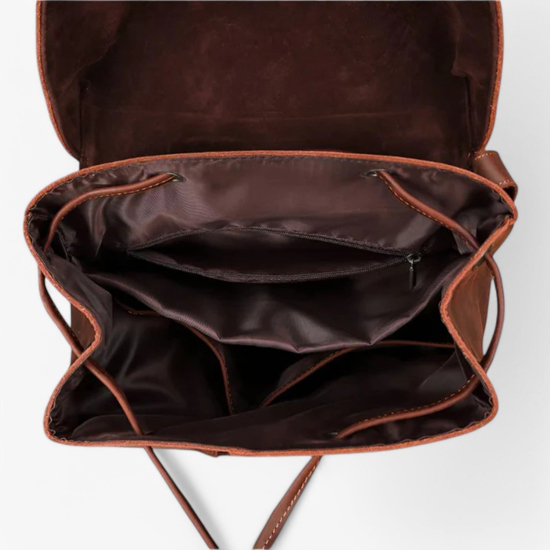 bags : Rugzak Bruin - Premium Leren Leer in van Pantino